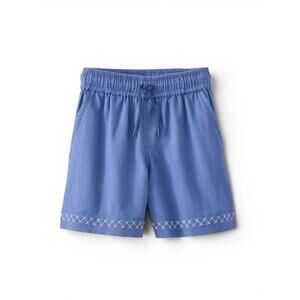 Hanna Andersson Dutch Blue Boys Linen Shorts. Size 6-7.